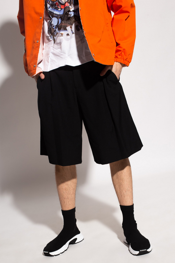 IetpShops GB - High Waist Cargo Pants - Black Wool shorts